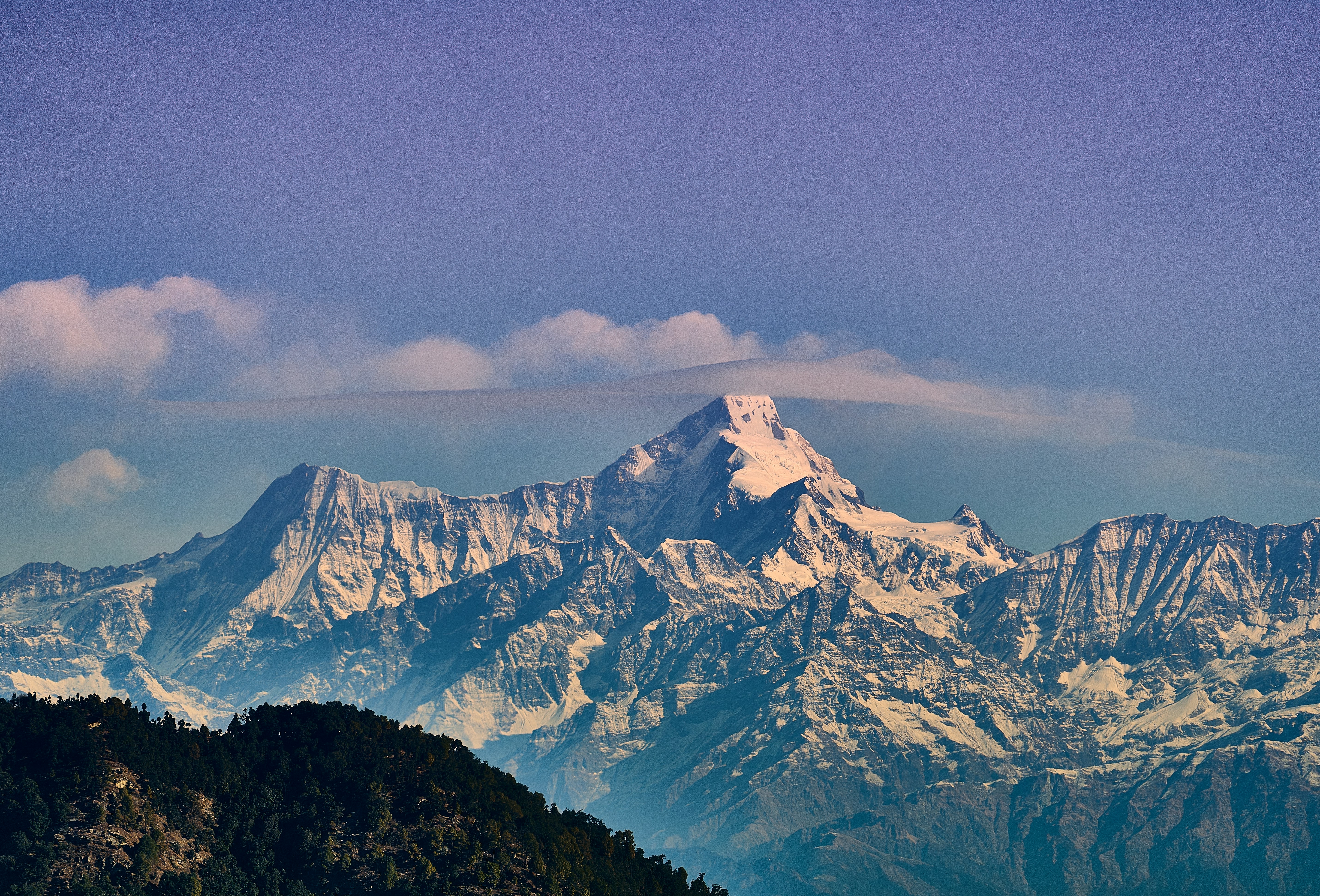 Snow-capped Himalayan peak viewed from Mukteshwar